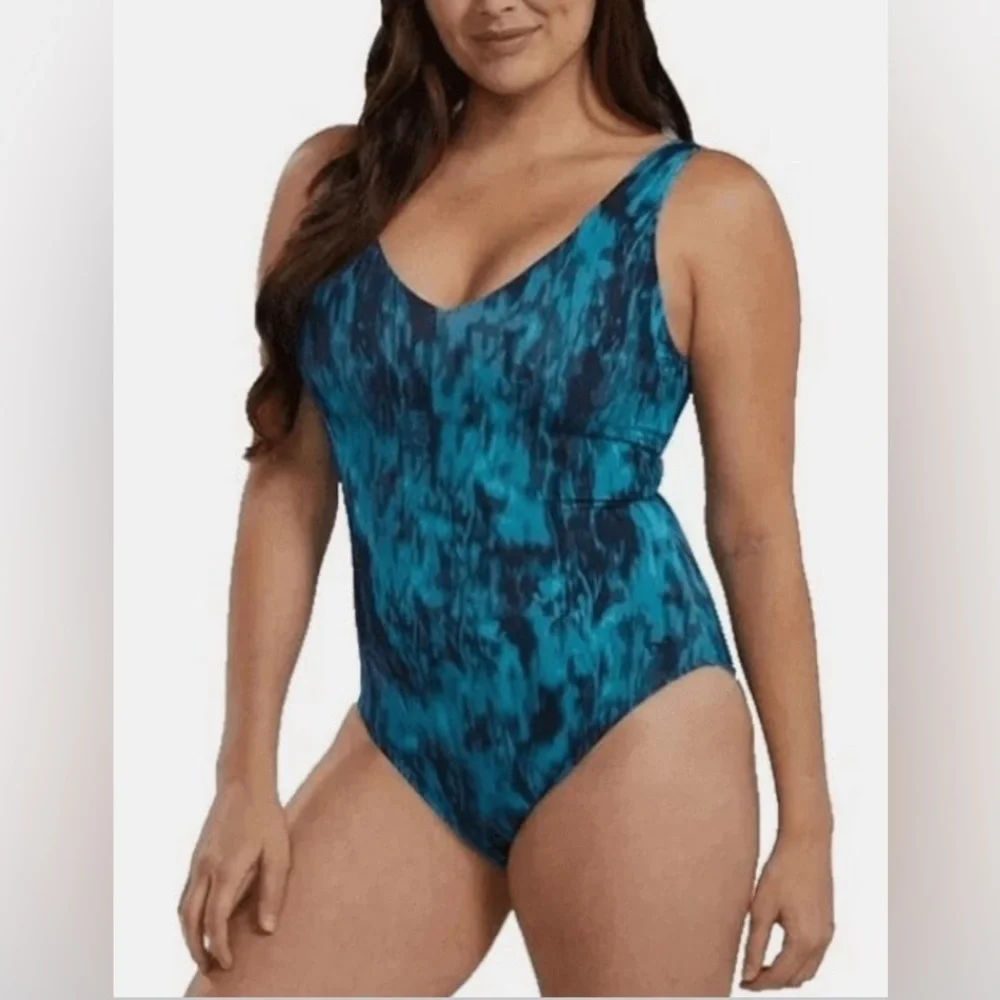 TYR Women’s‎ Teal Black One-Piece Competition Swimsuit XSmall  Medium Athlete
